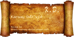 Karsay Dávid névjegykártya