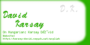 david karsay business card